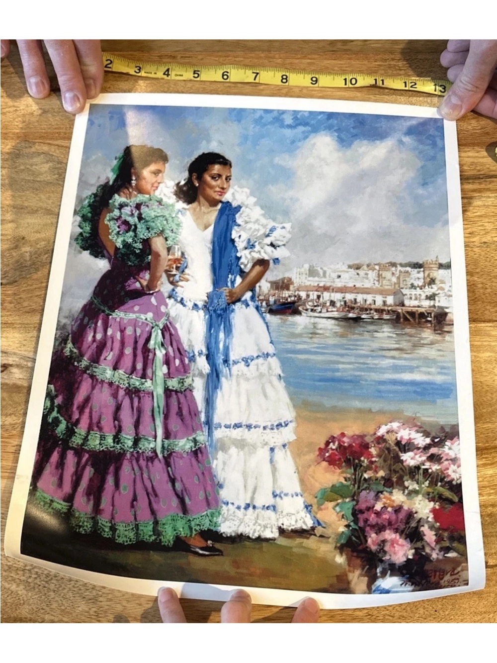 Vintage Signed Féria poster in Purple & White